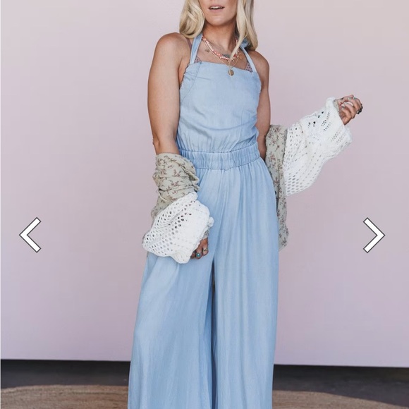 Three Bird Nest Denim - Three Bird Nest Sky Blue Women's Denim Overalls size small